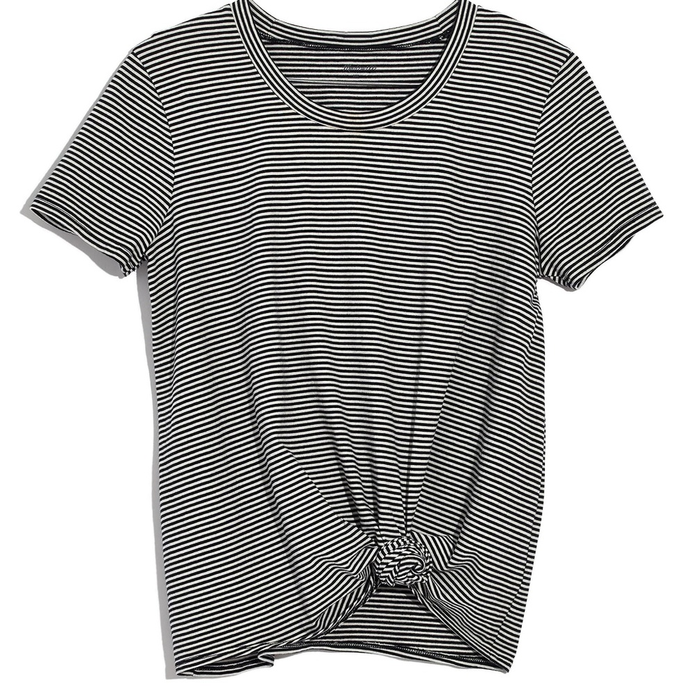 Madewell Stripe Knot Front Tee